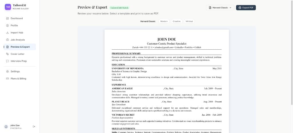 Get Your Tailored Resume